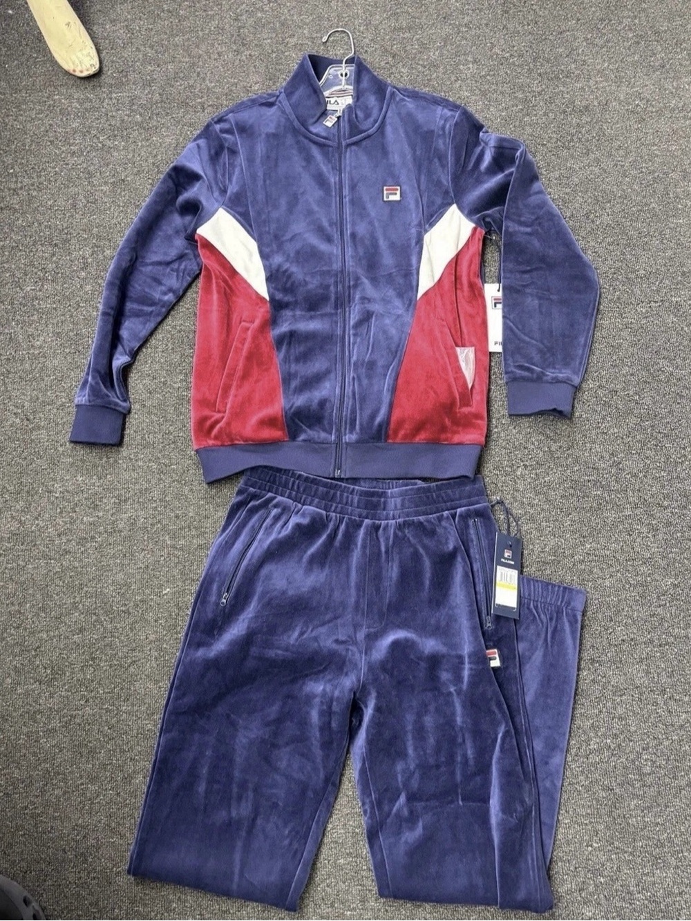 Vintage 90’s Fila Velour Mens Tracksuit New With Original Tags Size 4XL